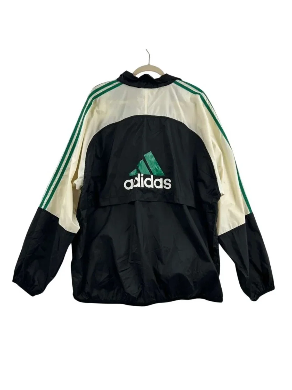 Vintage 90s Adidas Hooded Jacket Men's Size XL Multicolor Windbreaker 1/4 Zip